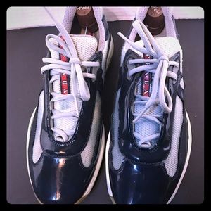 Prada American Cup Men Sneakers Blue Sz 8.5